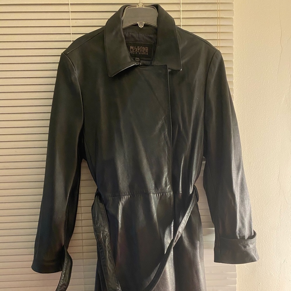 Leather Black Trench Coat